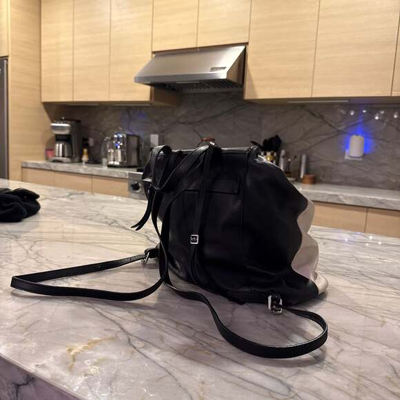 Gianni Chiarini Genuine Leather Backpack Black & beige made in Italy main image 6